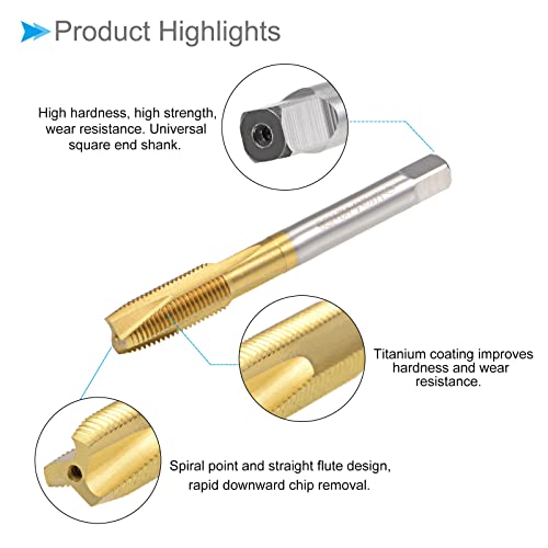 CoCud Spiralpunkt Gewindebohrer Metrisch M10 x 1 Gewinde Titan Beschichtet Hochleistungsstahl 6542 Schraube Fräsen Einfädeln Gewindebohrer - (Verwendung: für Abhören Bohrgerät) 1Stk