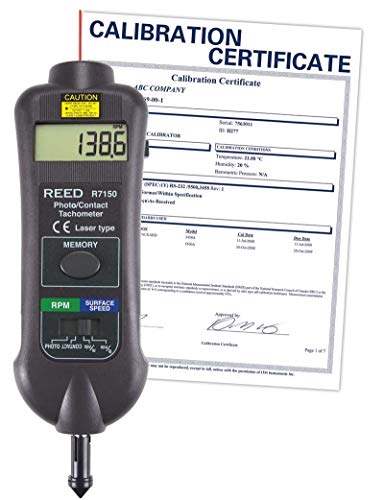 REED Instruments R7150 Professional Combination Contact/Non-Contact Laser Photo Tachometer,