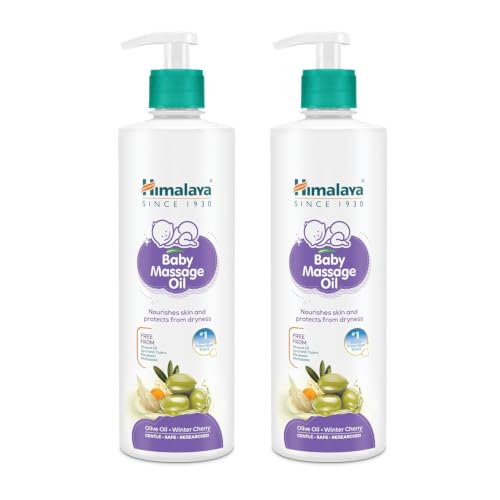 Image of Himalaya Baby Massage Oil, 1L - 500ml x Pack of 2 | with Vitamin E | for Strong Bones & Muscles |
