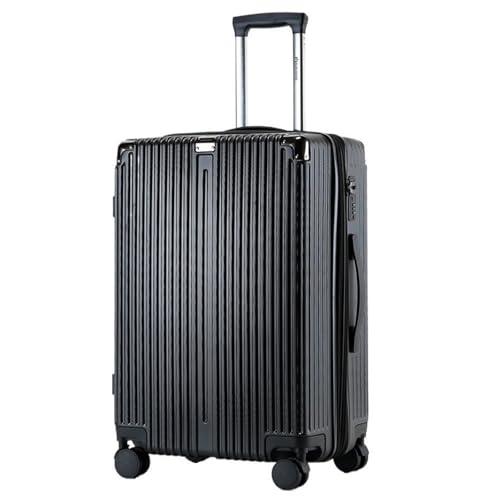Suitcases Double Layer Zipper Expansion Suitcase Unisex Travel Suitcase Trolley Case Large Capacity Password Suitcase Suitcases with Wheels(Black,26in)