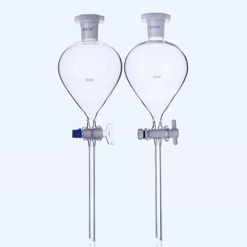 60ml to 1000ml Glass Ball-Shaped Separating Funnel with PTFE Piston - Ideal for Lab Use(Type-2 60ml)