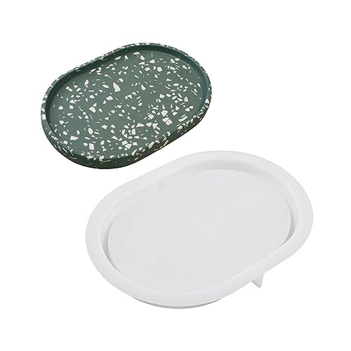 Oval Plate Tray Silicone Mold Handmade Cement Concrete Storage Molds Epoxy Resin Home Decoration Craft