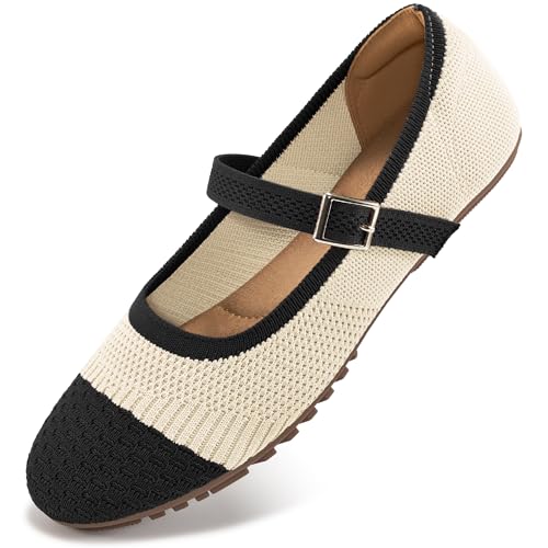 Aomigoct Flats for Women Ballets Shoes: Comfortable Dressy 2025 Knitted Flat - Ladies Walking Dress Shoe for Work Wedding
