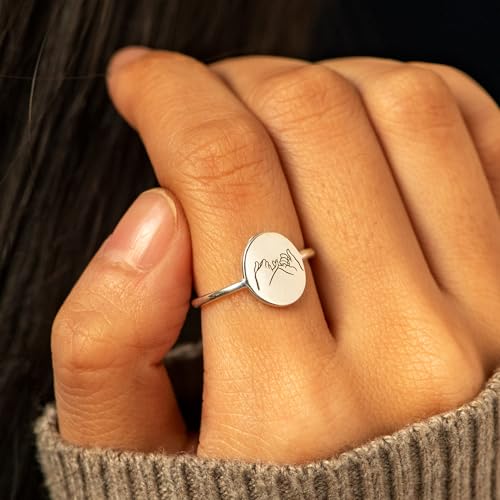 STORYJEWELLERY Friendship Rings, Friend Rings for 2 Women, Pinky Promise Ring, Friend Gifts, 925 Sterling Silver Matching Ring for Friends and Sisters, Bestie Gifts for Women2