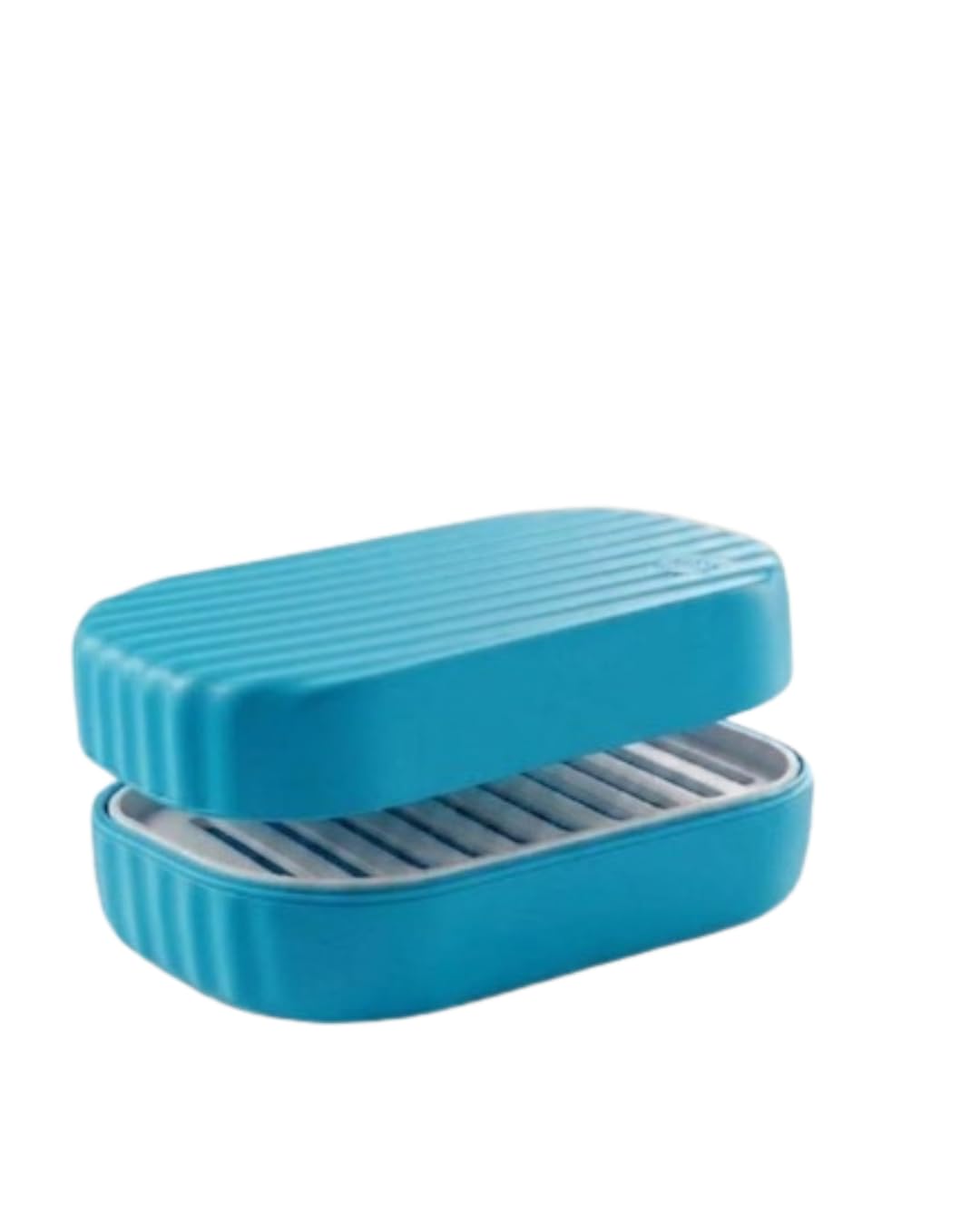 Smart Drain Soap Dish 3 Layer Design Twin Soap Holder for Bathroom Self Draining Soap Box with Lid Portable Soap Case for Kitchen, Wash Basin & Travel (1, Blue)-image-5