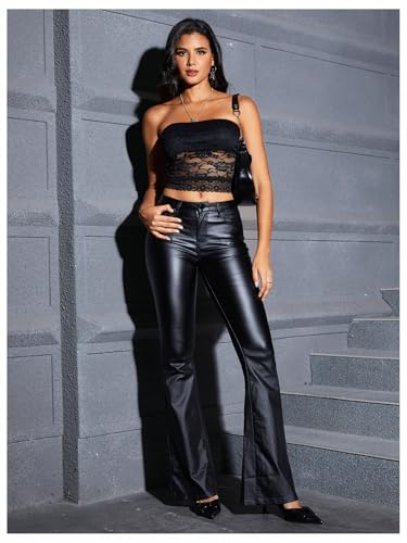 Milumia Women Y2k Sheer Mesh Lace Tube Top Gothic Strapless Bandeau Going Out Crop Tops4