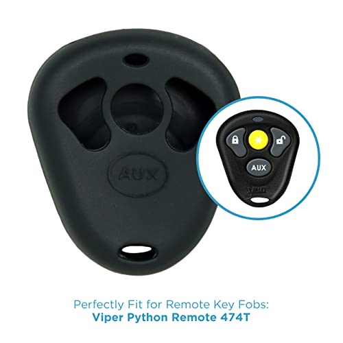 Keyless2Go Replacement For New Silicone Cover Protective Case For Viper Python Remote 474T- Black #TOP3