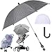 LAKIOMZ Ombrelle - Passeggino universale anti-UV, 50 + ,75 cm, per bambini, comodo, parasole e ombrello, carrozzine e passeggini, fissaggio flessibile e orientabile, set di 3 pezzi