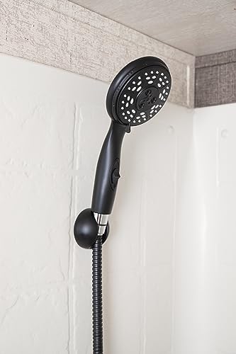 Image of Camco Complete RV /Marine Shower Head Kit | Features Convenient On /Off Switch for Water Efficient Showers | 5 Spray Patterns | Black (43744)