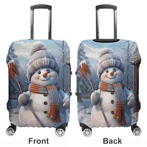 Carry on Luggage Cover Hardworking Snowman Suitcase Covers for Luggages Tsa Approved Travel Luggage Sleeve Protector Elastic Suitcase Protector Anti-Scratch Washable Fits 19-30 Inch Case -L3