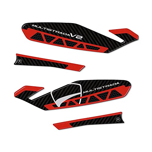 labelbike 3D Stickers Handguards Compatible with Ducati Multistrada V2 and V2s Motorcycles from 2021, Black