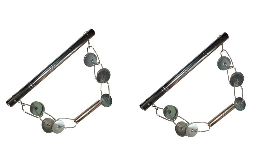 Musical Musical Steel Lezim Equipment (15 inch, Silver) Pack of -2-image-49