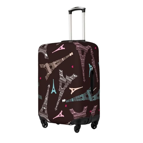 Eiffel Tower Print Luggage Cover Elasticated Suitcase Covers TSA Approved Stylish Scratch Washable Resistant Case Protector for Kids and Adults2