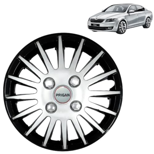 Image of PRIGAN Octavia Black Silver Wheel Cover 16 inch for Octavia (Set of 4 Pcs) (Press Fitting) Model- Camry DC 16