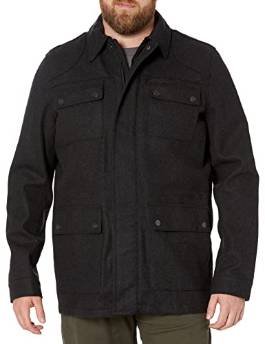 Fleet Street Ltd. Men's Wool Blend Zip Front Military Jacket