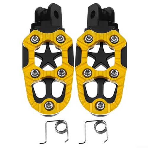 Homefurnishmall Repose-pieds de moto en alliage d'aluminium antidérapant pour vélo VTT BMX essieu arrière 9 mm filetage rouge (jaune)