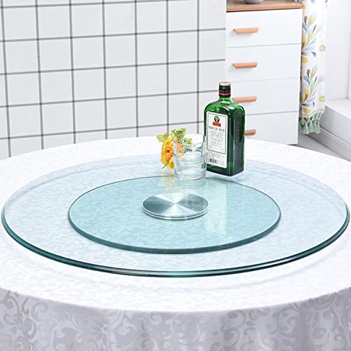 LIMEIDM Esstisch Drehplatte 50-120cm Ausgeglichenes Glas Lazy Susan Serviertablett,Drehbarer Servierteller,Familienfeier Geburtstagsfeier Bankett Verwendet Werden/Transparent,85cm(33in) Cover