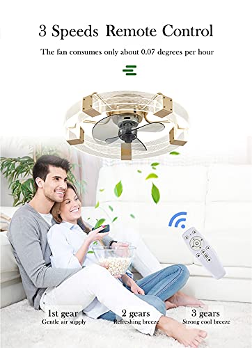 Ventilateur de plafond avec éclairage 50W et télécommande pour salon - 4