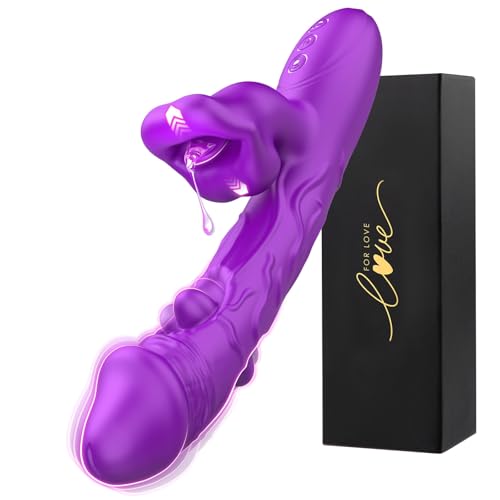 Vibromasseurs sex toýs femme, 3 IN 1 vibromasseur, femme clitoridien puissant sex toys gode vibro-masseur avec 6 modes de frapper 7 modes de léchage et de mordre vibro sex toýs couple sextoy