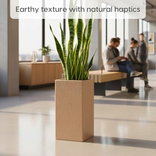 Image of Eha Earth Friendly Mansion Big Planters for Home Decor | 17 inch, Pack of 1 | Plant Pot Made with Rice Husk | UV Protected Pot for Plant | Pots & Planters Big Size | Dune