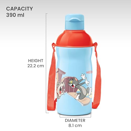 Image of Milton Kool Prime 400 Insulated Kids Water Bottle, 390 ml, Light Blue | BPA & Lead Free | Food Grade | Leak Proof | PU Insulated | Easy to Carry