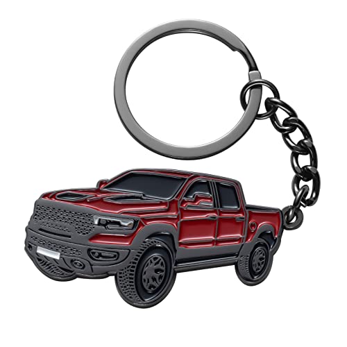 Image of Car Keychain for Dodge RAM 2023 2022 1500 TRX Key Chain Fob Cover Cool Mods Accessories 2 inchx1.3 inch Red