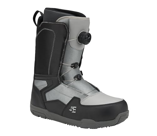 Image of 5th Element Men's Lace and Dial Snowboard Boots, Lace Black, 6 | Waterproof Liner, Secure Fit, Rubber Outsole, Designed for Beginner and Intermediate All-Mountain Snowboarders