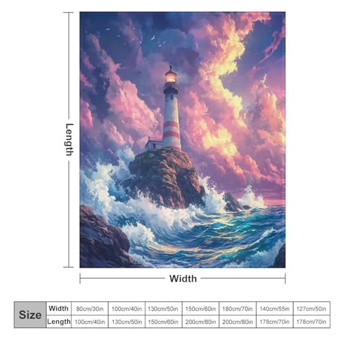 Couverture en flanelle pour canapé plaid douillet nature mystique océan