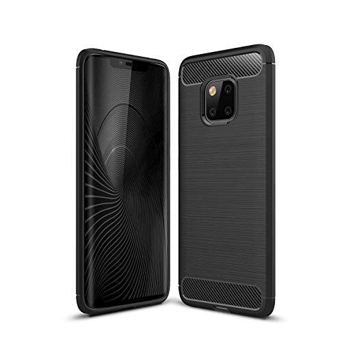 Cruzerlite Funda Huawei Mate 20 Pro, Funda Mate 20 Pro, Carbon Fiber Shock Absorption Slim TPU Cover for Huawei Mate 20 Pro (Black) Cover