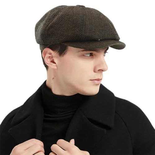 Charmylo Casquette Béret Homme Tweed Plate Vintage Ivy Gavroche Chapeau