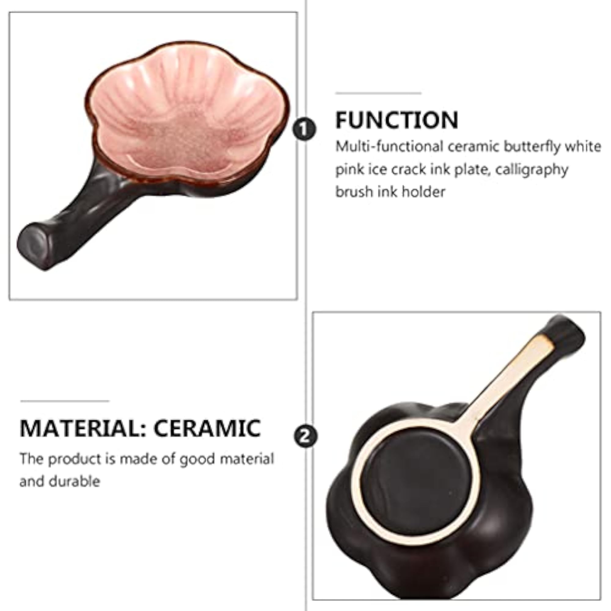 2pcs Ceramic Ink Dish Calligraphy Inkwell Dish Set
