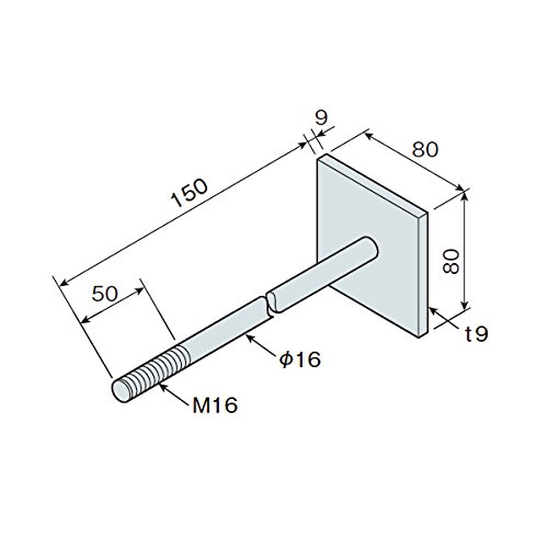 Amazon | タツミ Zマーク表示金物 座金付ボルト M16W L=150mm 20