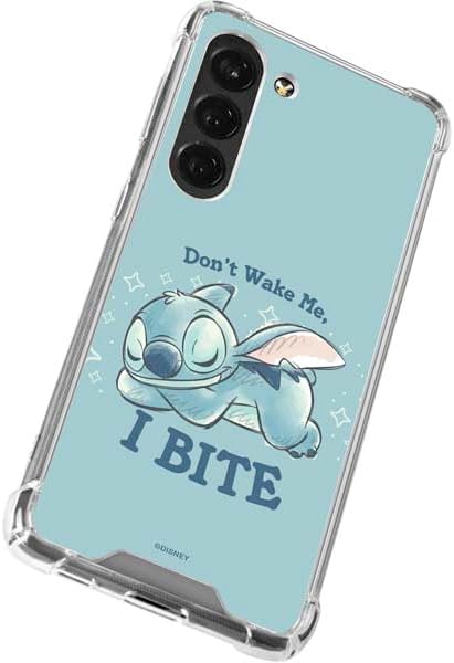 Skinit Clear Phone Case Compatible with Galaxy S23 - Officially Licensed Disney Lilo and Stitch Dont Wake Me I Bite Design