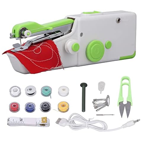 Handheld Sewing Machine, 1 Set Easy Operation Ergonomic Design Hand Sewing Machine Lightweight Portable Wide Application Improving Children Manipulative Skills Mini Sewing Machine for Beginners Home Cover