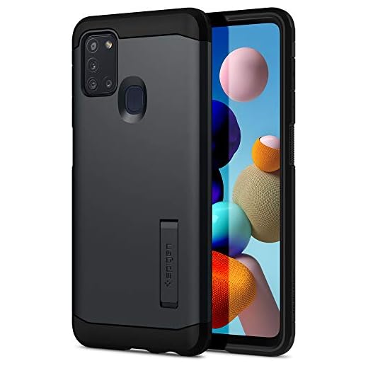 Spigen Tough Armor Case kompatibelt med Samsung Galaxy A21s – Metal Slate