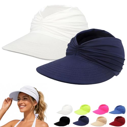 Visera para mujer con protección solar UPF 50+, ligera y plegable