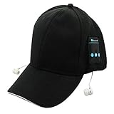 Lzcat Unisex Bluetooth Baseball Cap Sun Hat Smart Wireless Bluetooth Headset Sports Cap Music Speaker Mic Summer Cap (Black)