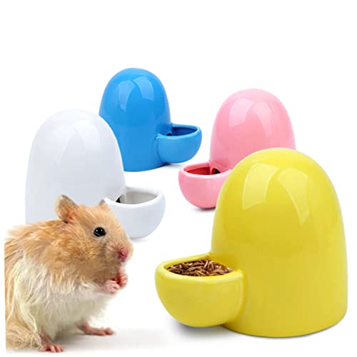 SEWOART ペットウォーターディスペンサーとフィーダー hamster rabbit ウサギの水入れ 犬 うさぎ ペットフードディスペンサー ハムスターの水筒 ペット自動給餌器 Yellow