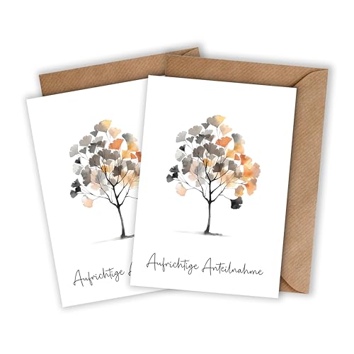 WBdesignz Trauerkarte „Aufrichtige Anteilnahme“ im 2er-Set...