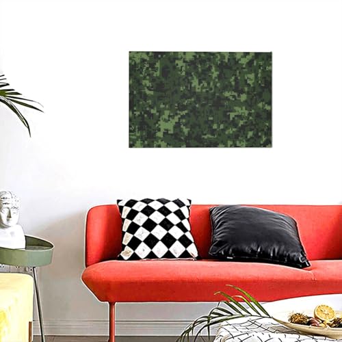 Toile murale camouflage vert 30x45 cm pour habiller facilement un mur vide