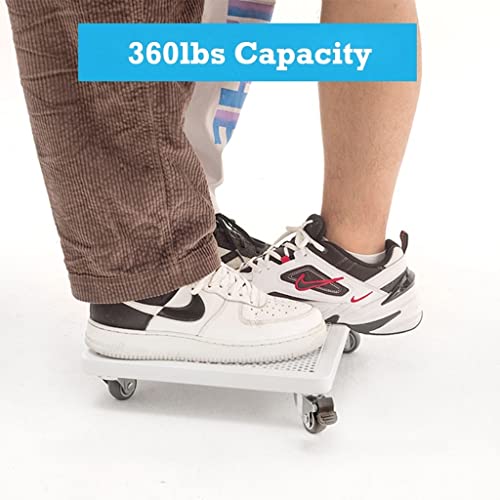 Heavy Duty Rolling Plant Stand With Lockable Wheels, Square Metal Planter Caddy On Tpr Rubber Casters, 360Lb Capacity Flower Pot Mover For Indoor Outdoor (Color : White, Size : 16") #TOP4