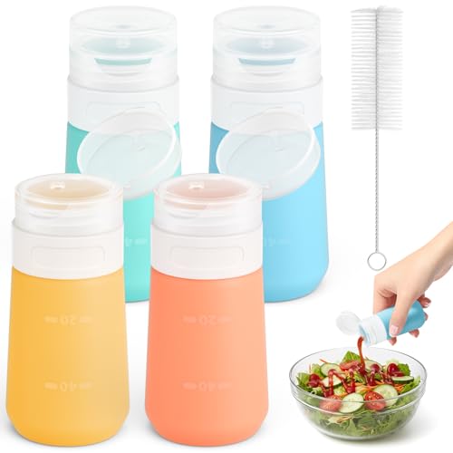 Mini 2oz Silicone Squeeze Sauce Bottles (4-Pack)