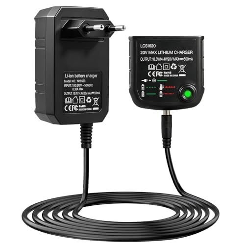 Chargeur Lithium-ION 18V/20V pour Black & Decker, LCS1620 Chargeur de Batterie Lithium pour 10,8V 14,4V 20V BL2018 LBXR20 LBXR20-OPE LBXR2020-OPE LB2X4020 LBX20 LBXR16 BL1514