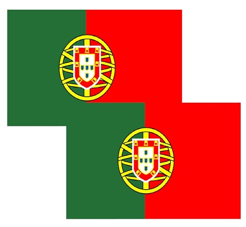 Bandeira de Portugal, bandeira Flag of Portugal verde vermelho com escudo nacional, 150 x 90 cm, para interior e exterior (2 poliéster 150 x 90 cm)