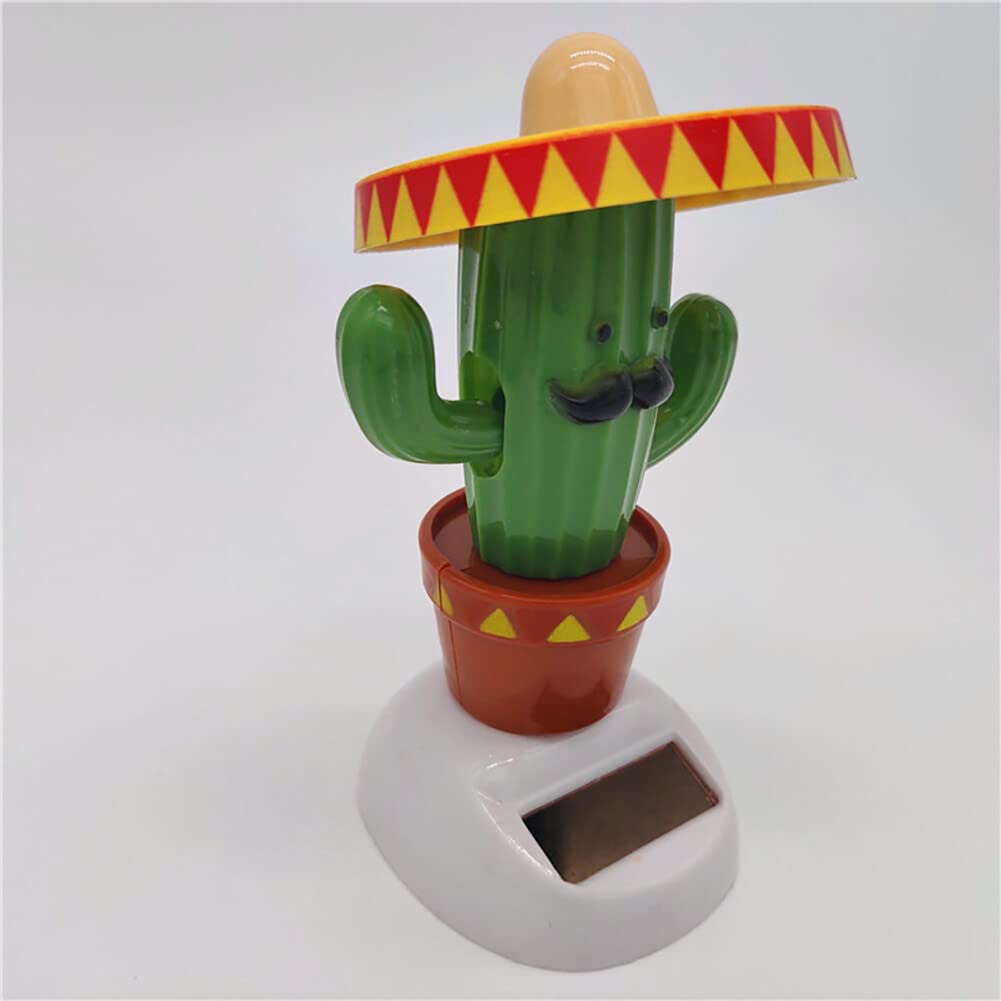 LICHENGTAI Bambola Hawaiana a Energia Solare Giocattolo, Bambola del Cruscotto della Pianta di Cactus ad Energia Solare, Carine Pianta di Cactus Bobbleheads Statuetta per Auto Decorazione