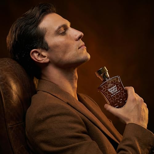 Image of H HABIBI Honeyed Tobacco & Oud Perfume for Men Eau de Parfum 75 ml | Made in USA. Long lasting Arabian cologne with honeyed tobacco, oud, amber and woody notes for men.