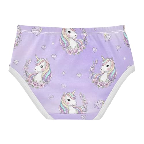 Funny Girls Underwear Toddlers 2t Cotton Panties for Girl Cute Rainbow Horses Diamond Purple Undies Kids Briefs2