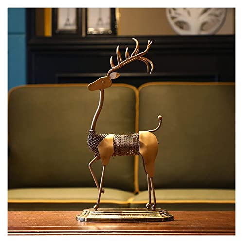 Statue de cerf décoration de table moderne en fer forgé blanc - 6
