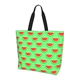 KUEhhhr Bolsa de compras de sandía, bolsa de mano reutilizable, bolsa de hombro de gran capacidad, duradera, Bolsa de la compra de sandía 3, Talla única