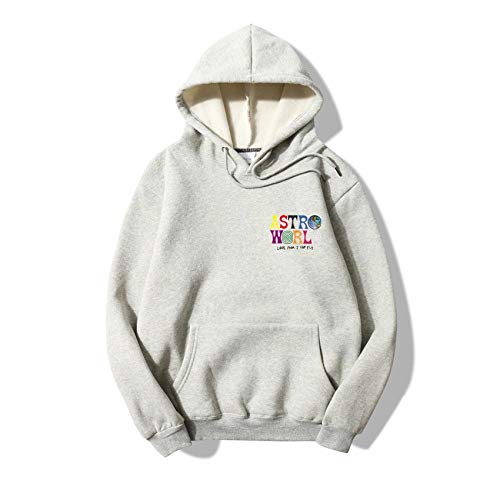 Sudadera con Capucha de Hip Hop 100% algodón para Hombre, Sudadera con Capucha ASTROWORLD Look Mom I Can Fly, Sudadera con Capucha Travis Scott Astroworld-Gris Claro_Metro